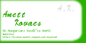 anett kovacs business card